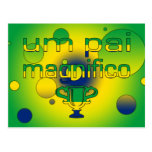 Um Pai Magnifico Brazil Flag Colours Pop Art Post Card