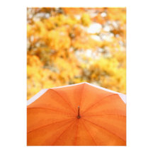Umbrella and Autumn Colours Personalized Invites