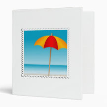 Umbrella, Beach & Ocean Stamp 3 Ring Binders