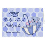 Umbrella Bear Blue - Father to Be Fathers Day Card