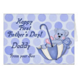 Umbrella Bear Blue - First Fathers Day Cards