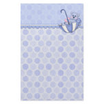 Umbrella Bear Blue Polka Dots Baby Stationery Design