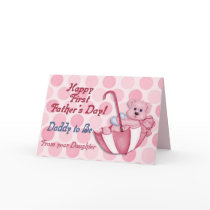Umbrella Bear Pink - Father to Be Fathers Day Cards
