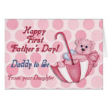 Umbrella Bear Pink - Father to Be Fathers Day Cards