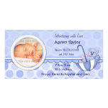 Umbrella Teddy Bear Photo Birth Announcement Photo Card