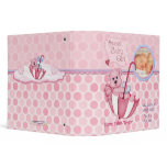 Umbrella Teddy Polka Dot Photo Album for Baby Girl binders