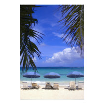 umbrellas on beach, St. Maarten, Caribbean