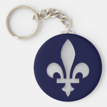 Un argent Fleur-De-lys Keychain Porte-clef