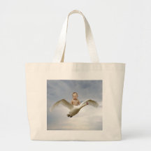 Un bébé et le ciel de cygne sacs fourre-tout