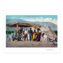 Un camp indien de Piute avec NativesNevada Cartes Postales