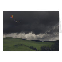 Un cerf-volant coloré d'arc-en-ciel dérive gaiemen cartes de vœux