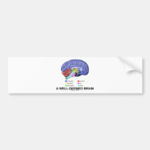 Un cerveau bien défini (humour anatomique de cerve autocollant pour voiture