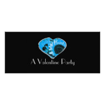 "Un coeur bleu de tournesol de partie de Valentine Faire-part Personnalisé