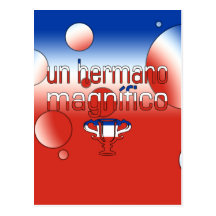 Un Hermano Magnífico Chile Flag Colours Pop Art Postcard