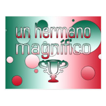 Un Hermano Magnífico Mexico Flag Colours Pop Art Post Card