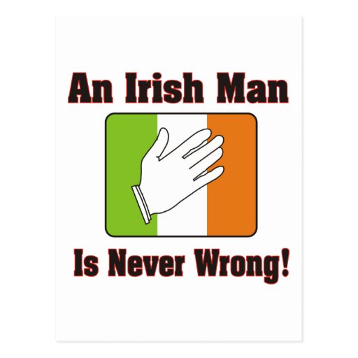 Un homme irlandais n'a jamais tort carte postale