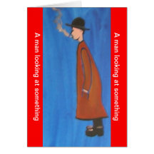 UN HOMME REGARDANT QUELQUE CHOSE CARTE DE VŒUX