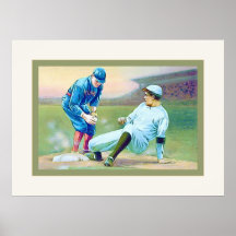 Un jeu étroit à l'affiche vintage de base-ball de 