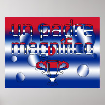 Un Padre Magnífico Cuba Flag Colours Pop Art Poster