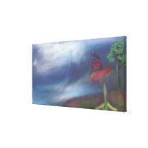 Un papillon au pastel toile tendue