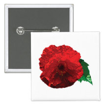 Un pavot rouge badges avec agrafe