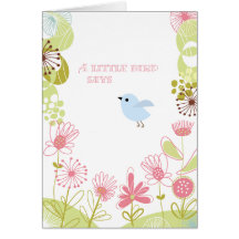 Un petit carte de remerciements d'oiseau