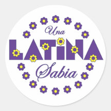 Una Latina Sabia Round Stickers