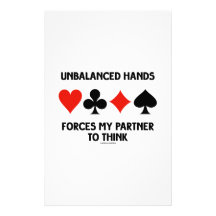 Unbalanced Hands Forces My Partner To Think Custom Stationery