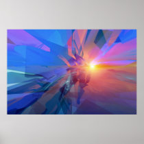 Uncharted realm - abstract art poster posters