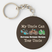 Uncle Outswim Outbike Outrun Triathlon Key Chain
