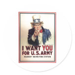 Uncle Sam I Want You For US Army stickers