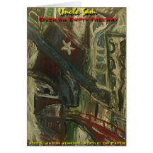 uncle sam over an empty freeway greeting cards