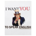 Uncle Sam said I want you to speak english flyers