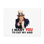 Uncle Sam WANT YOU EAT MY ASS  postcards