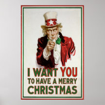 Uncle Sam wants YOU to have a Merry Christmas Print