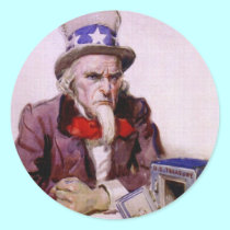 Uncle Sam With An  Empty Treasury stickers