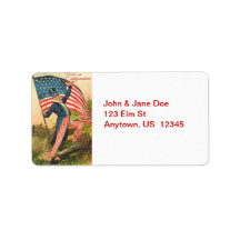 Uncle Sam with Flag Vintage Address Labels