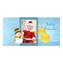 Und Weihnachtskugeln de Schneemann Photocartes