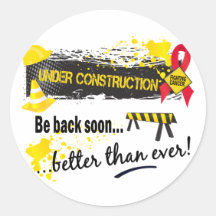 Under Construction Blood Cancer Round Sticker