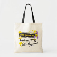 Under Construction Cancer Canvas Bags