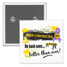 Under Construction Cancer Pinback Buttons