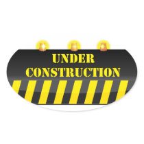 Under Construction Oval Stickers