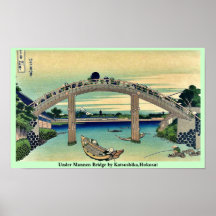 Under Mannen Bridge by Katsushika,Hokusai Posters