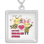 Under My Sting Funny Valentine Bees necklaces