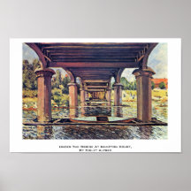Under The Bridge At Hampton Court By Sisley Alfred Posters