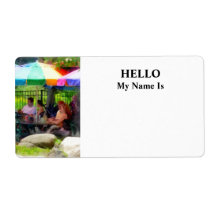 Under the Colourful Umbrellas Custom Shipping Labels