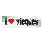 Under the Pier in Esperanza, heart, I, vieques,... Bumper Stickers