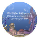 Under the Sea Blonde Mermaid Return Address Labels Stickers