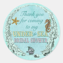 Under the Sea Bridal Shower Thank You Sticker