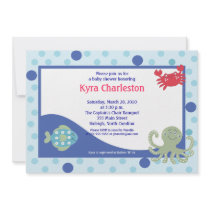 Under the Sea Calypso Ocean Baby Shower 5x7 Custom Invitations